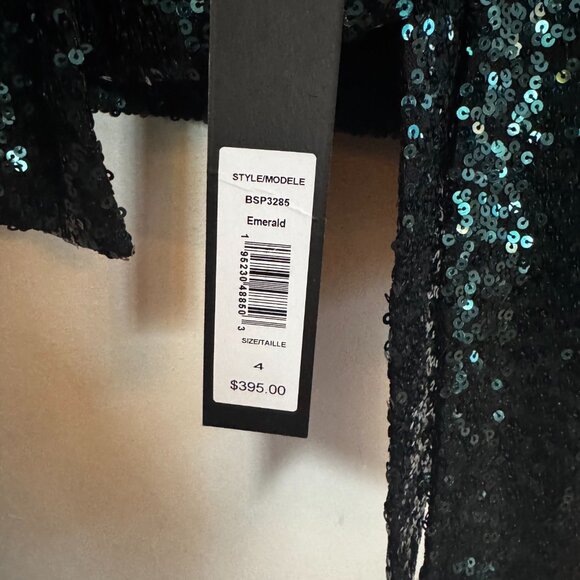 Badgley Mischka Collection Emerald Sequin Pantsuit - Picture 3 of 3